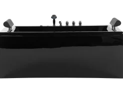 Vasca idromassaggio angolare con LED MONTEGO 172 x 83 cm Nero