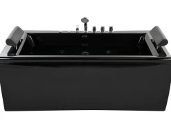 Vasca idromassaggio angolare con LED MONTEGO 172 x 83 cm Nero