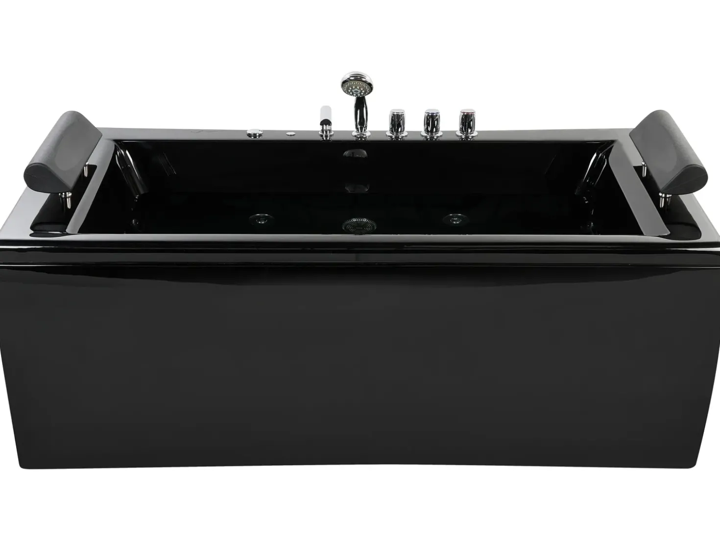 Vasca idromassaggio angolare con LED MONTEGO 172 x 83 cm Nero