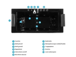 Vasca idromassaggio angolare con LED MONTEGO 172 x 83 cm Nero