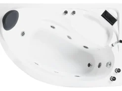 Vasca idromassaggio angolare con LED NEIVA Lato Sinistro 150 x 100 cm Bianco