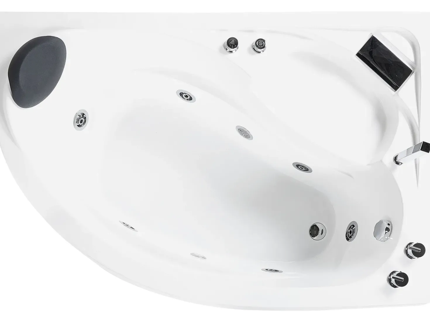 Vasca idromassaggio angolare con LED NEIVA Lato Sinistro 150 x 100 cm Bianco