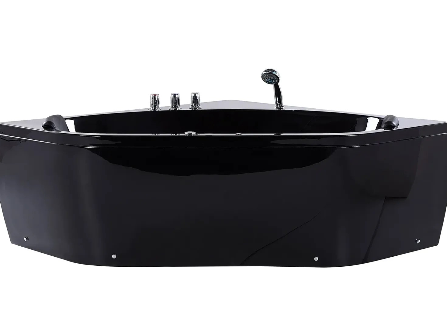 Vasca idromassaggio angolare con LED MEVES 140 x 140 cm Nero