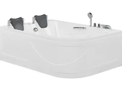 Vasca idromassaggio angolare con LED BAYAMO Lato destro 170 x 120 cm Bianco
