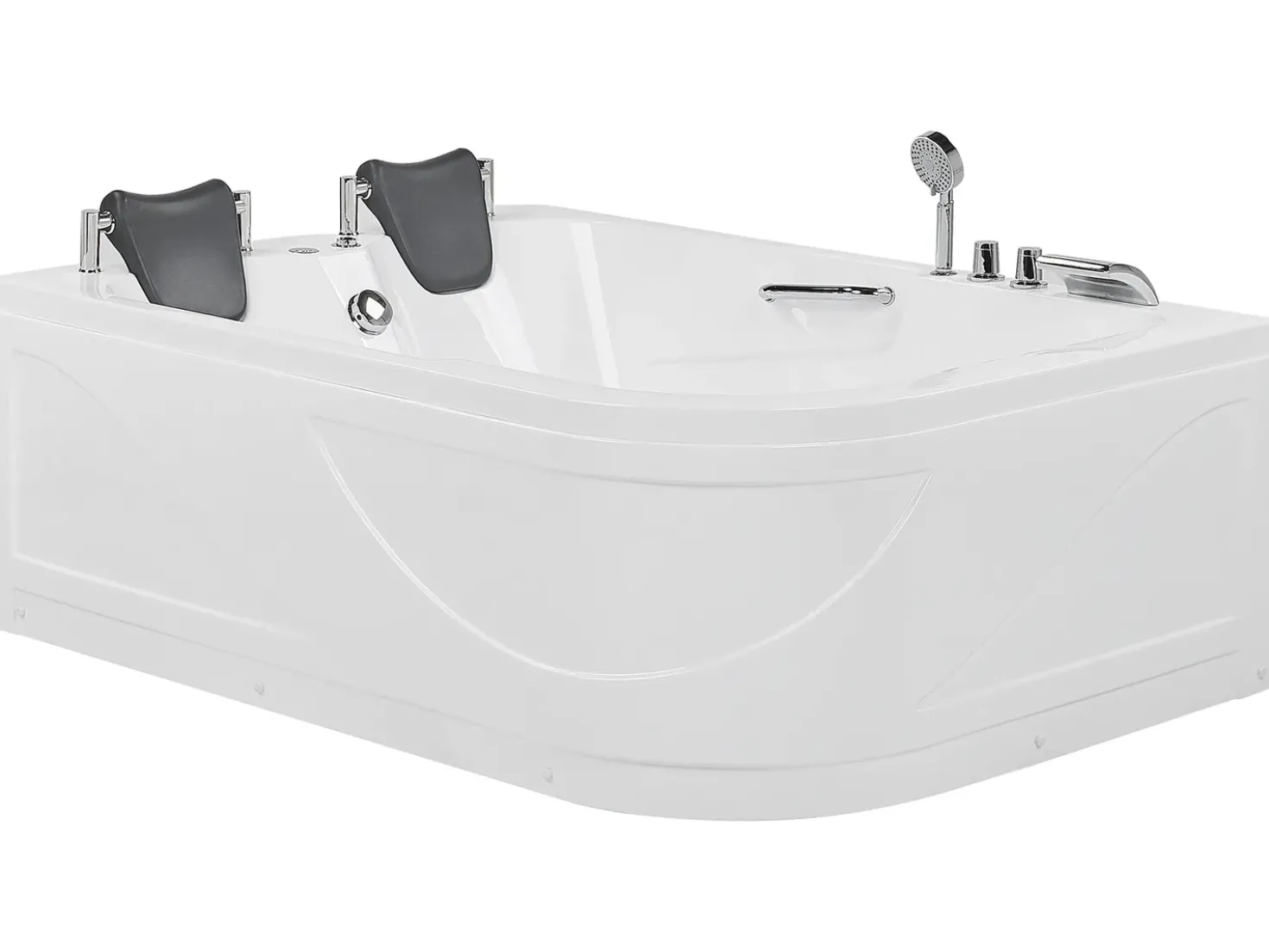 Vasca idromassaggio angolare con LED BAYAMO Lato destro 170 x 120 cm Bianco