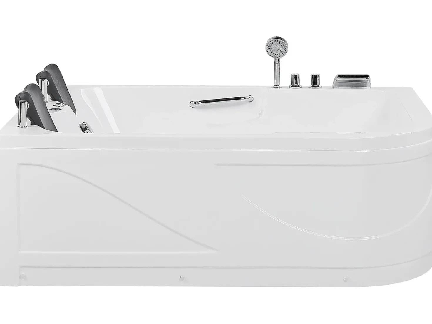 Vasca idromassaggio angolare con LED BAYAMO Lato destro 170 x 120 cm Bianco