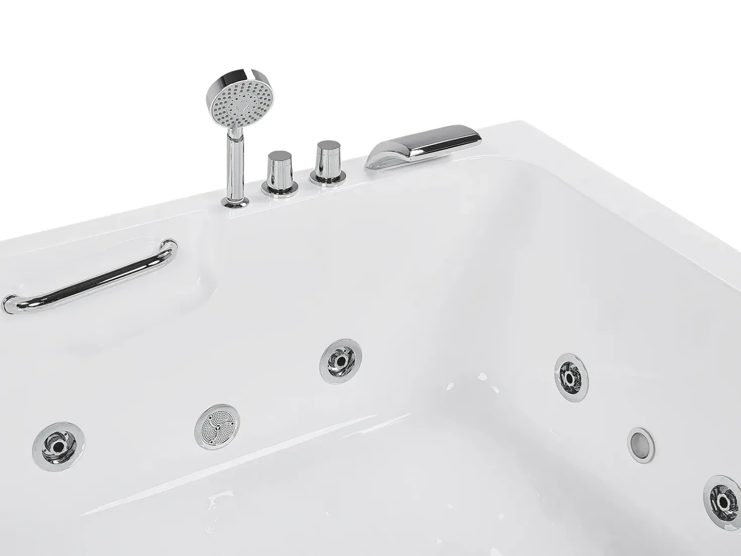 Vasca idromassaggio angolare con LED BAYAMO Lato destro 170 x 120 cm Bianco