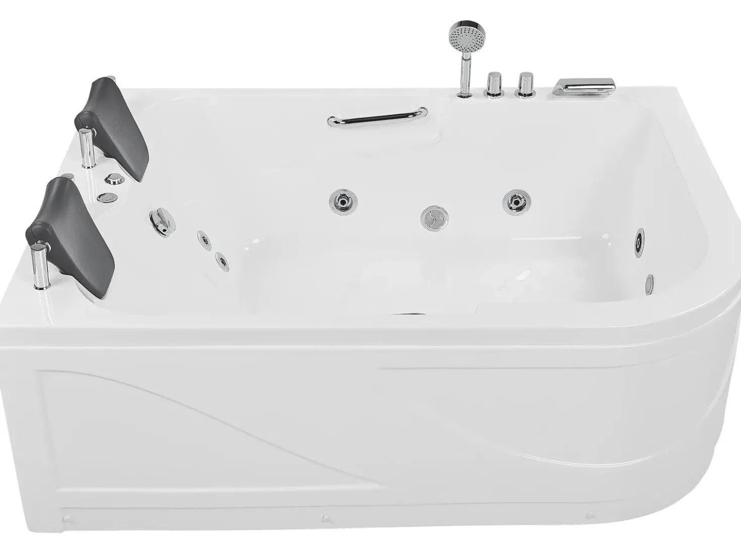 Vasca idromassaggio angolare con LED BAYAMO Lato destro 170 x 120 cm Bianco