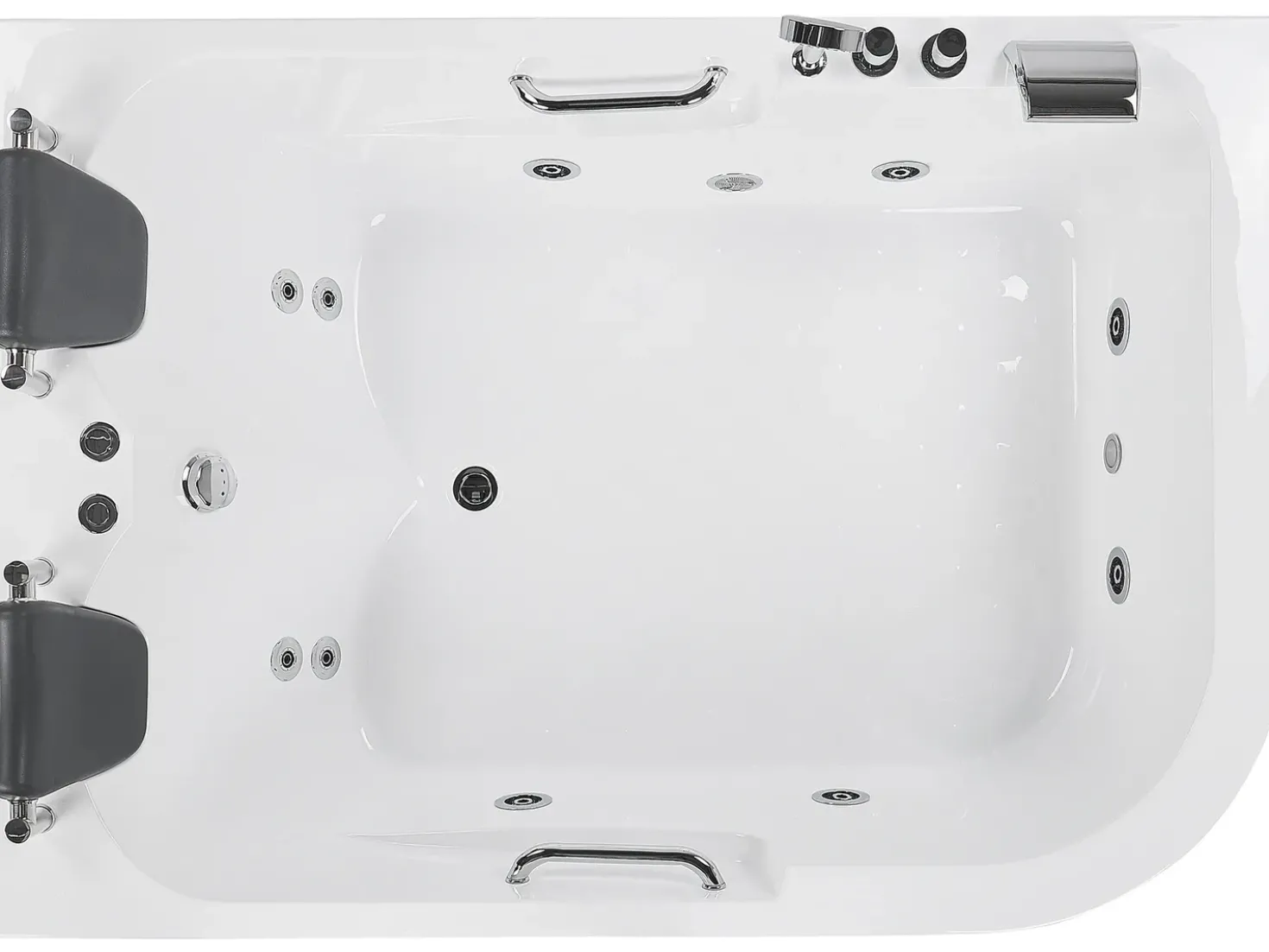 Vasca idromassaggio angolare con LED BAYAMO Lato destro 170 x 120 cm Bianco