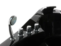 Vasca idromassaggio angolare con LED MARTINICA 214 x 155 cm Nero