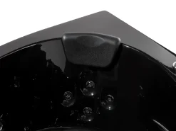 Vasca idromassaggio angolare con LED MARTINICA 214 x 155 cm Nero