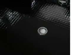 Vasca idromassaggio angolare con LED MARTINICA 214 x 155 cm Nero