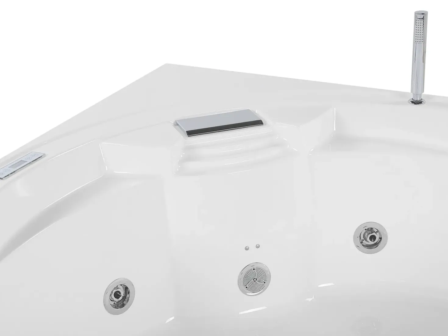 Vasca idromassaggio angolare con LED MILANO con altoparlante Bluetooth integrato 181 x 150 cm Bianco