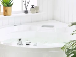 Vasca idromassaggio angolare con LED MILANO con altoparlante Bluetooth integrato 181 x 150 cm Bianco