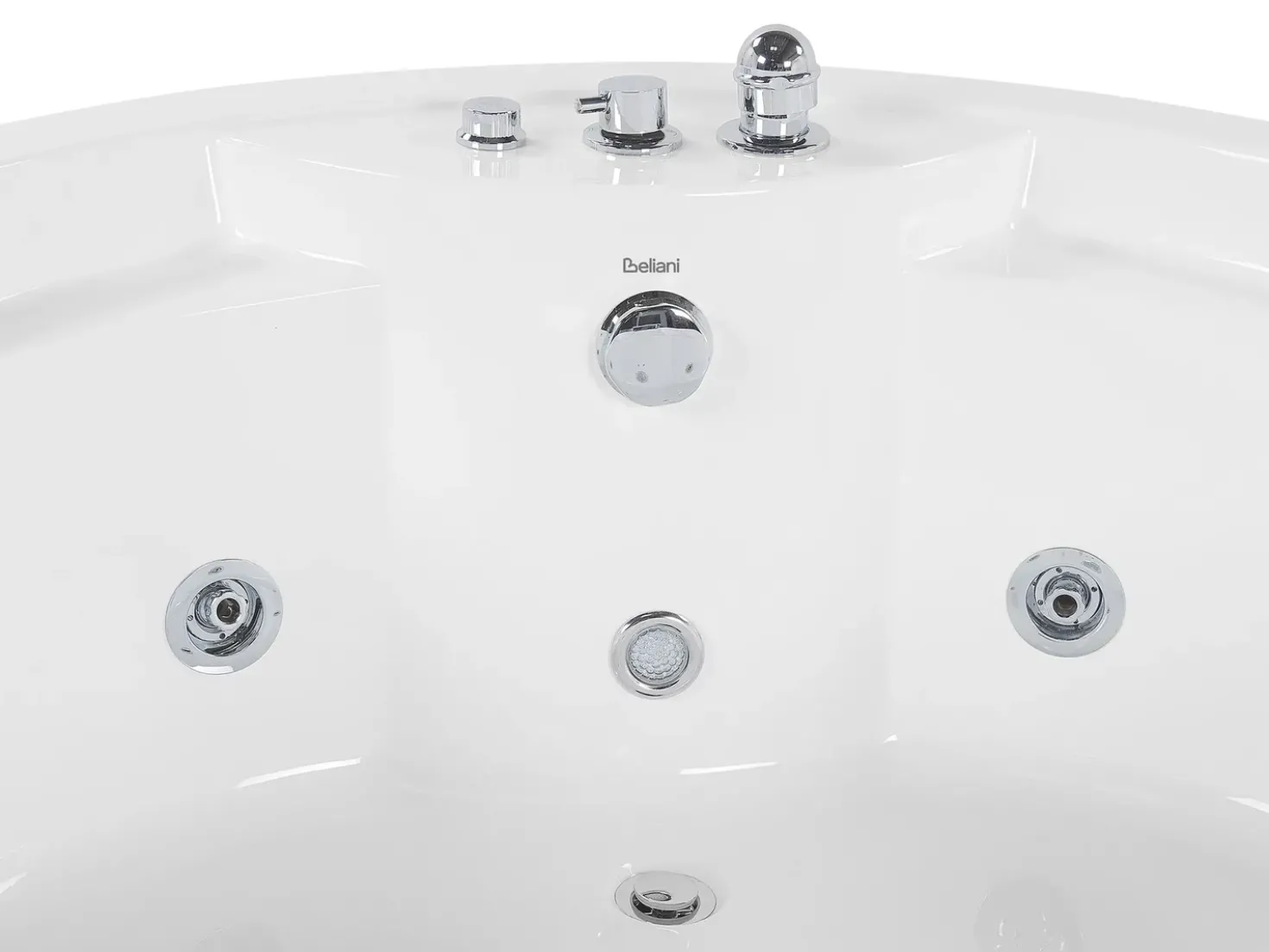 Vasca idromassaggio angolare con LED MILANO con altoparlante Bluetooth integrato 181 x 150 cm Bianco