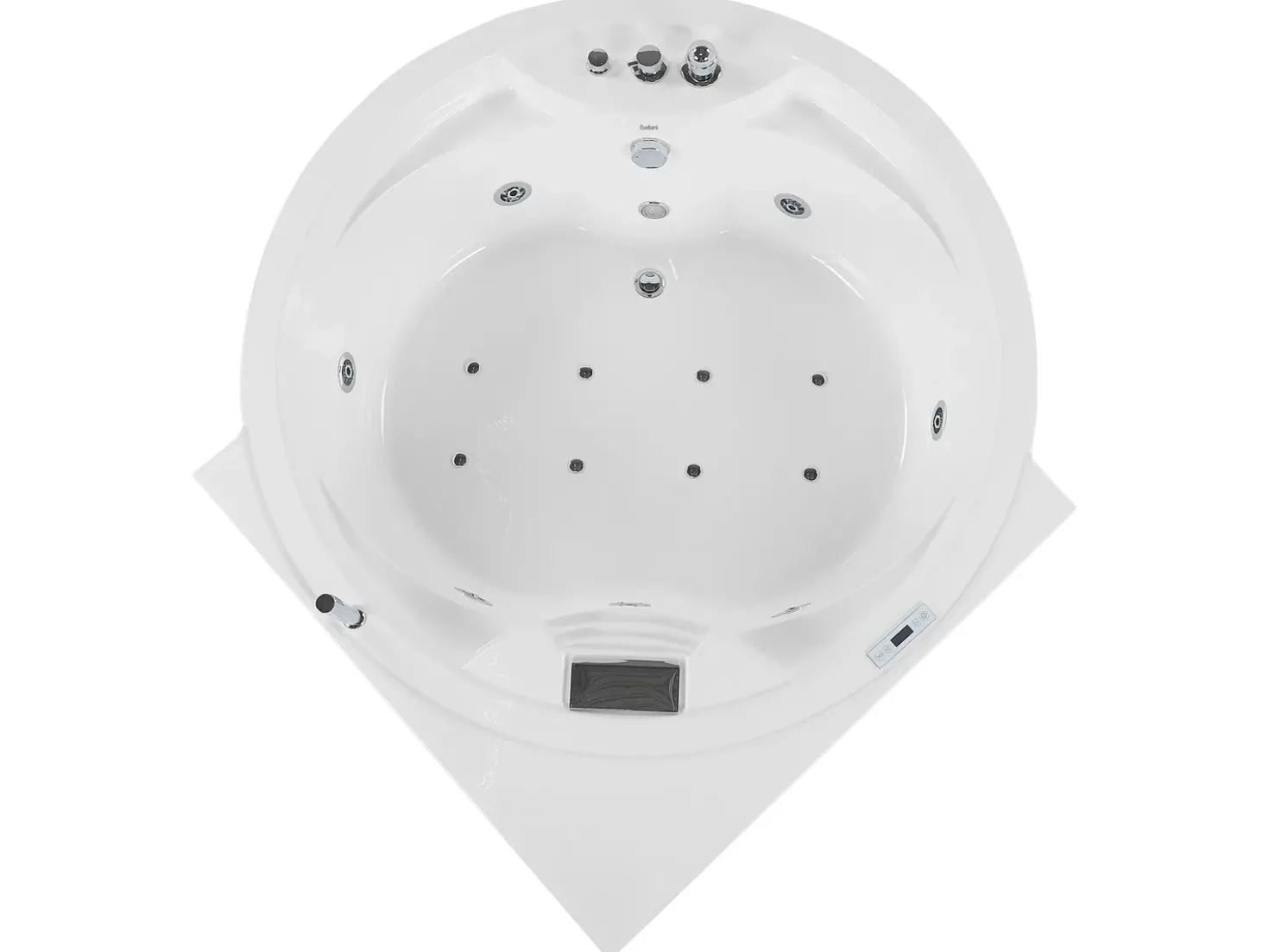 Vasca idromassaggio angolare con LED MILANO con altoparlante Bluetooth integrato 181 x 150 cm Bianco