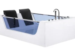 Vasca idromassaggio angolare con LED CURACAO 180 x 120 cm Bianco