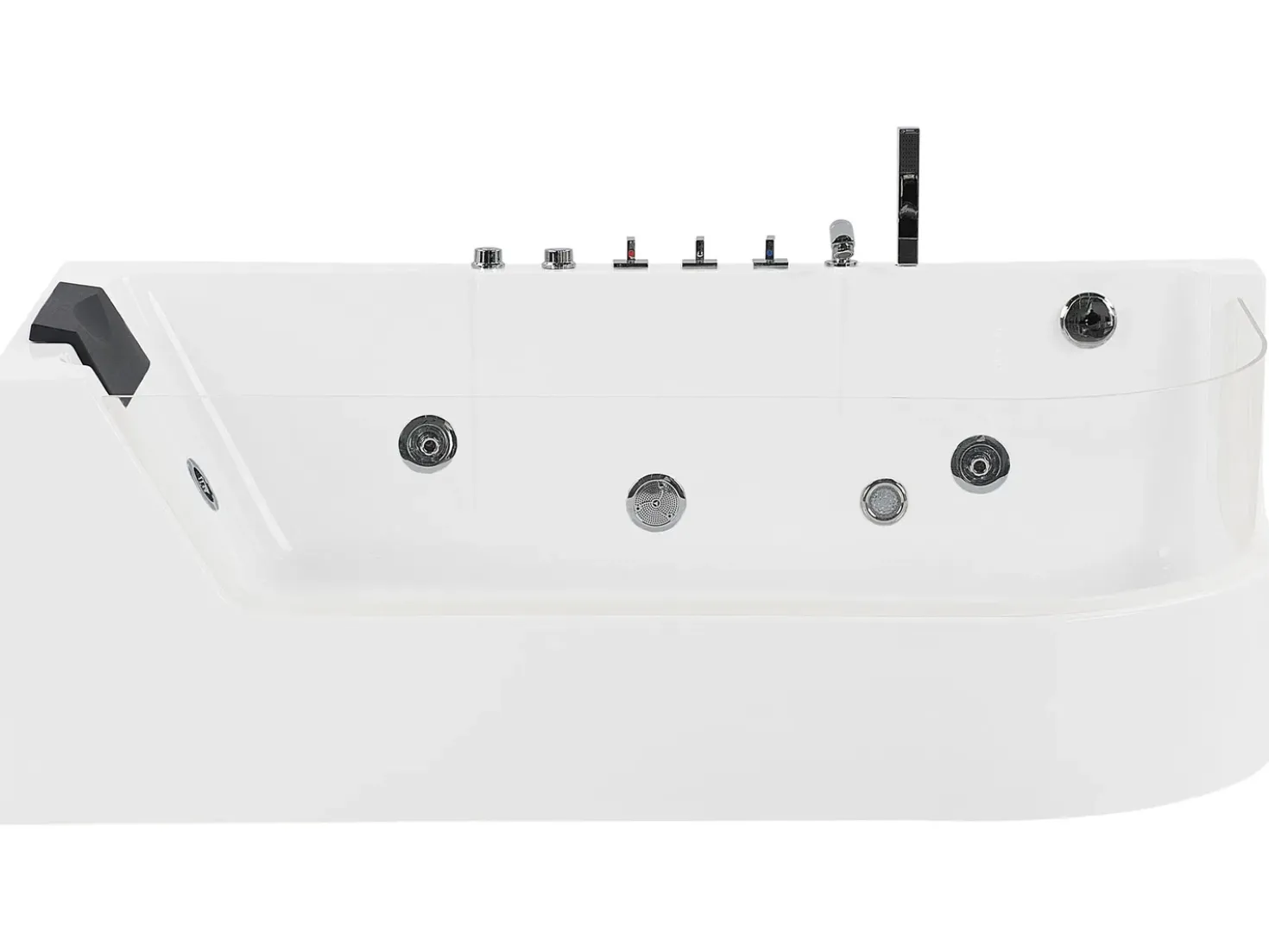 Vasca idromassaggio angolare con LED ACUARIO Lato destro 170 x 80 cm Bianco