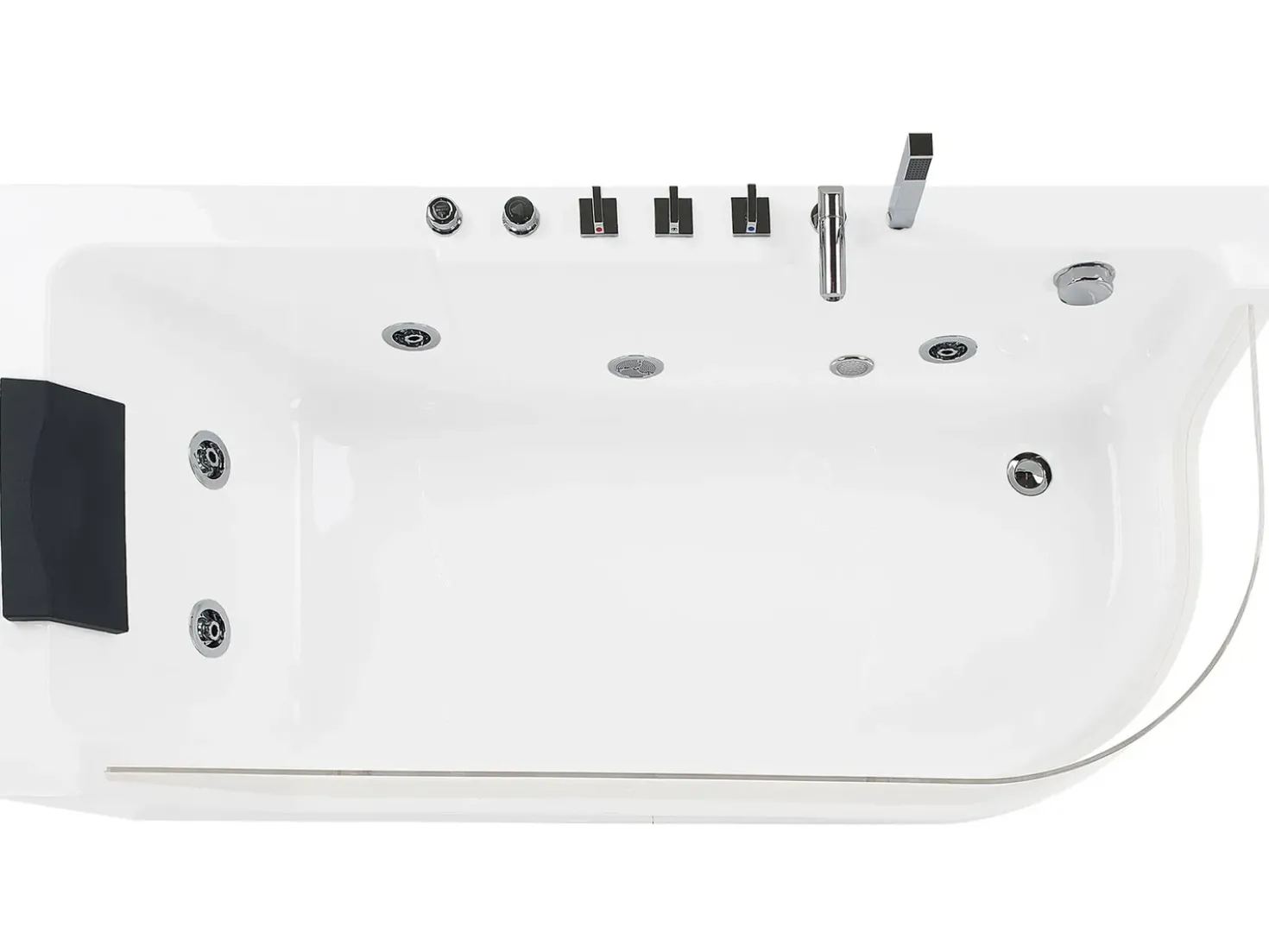 Vasca idromassaggio angolare con LED ACUARIO Lato destro 170 x 80 cm Bianco