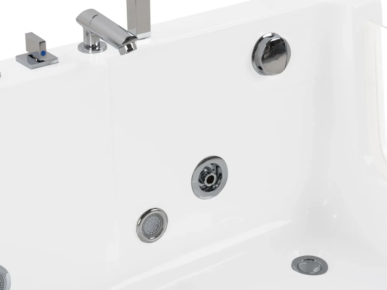 Vasca idromassaggio angolare con LED ACUARIO Lato destro 170 x 80 cm Bianco