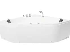 Vasca idromassaggio angolare con LED MEVES 140 x 140 cm Bianco