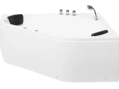 Vasca idromassaggio angolare con LED MEVES 140 x 140 cm Bianco