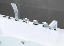 Vasca idromassaggio angolare con LED POZUELOS 170 x 90 cm Bianco