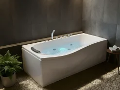 Vasca idromassaggio angolare con LED POZUELOS 170 x 90 cm Bianco