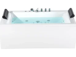 Vasca idromassaggio angolare con LED MONTEGO 172 x 83 cm Bianco