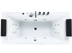 Vasca idromassaggio angolare con LED MONTEGO 172 x 83 cm Bianco