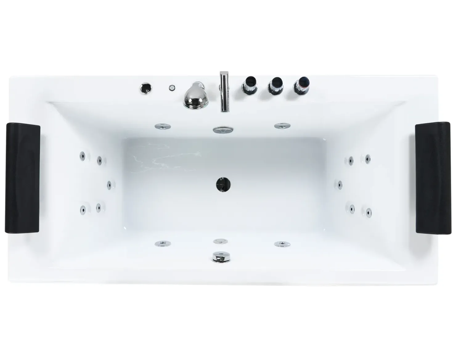Vasca idromassaggio angolare con LED MONTEGO 172 x 83 cm Bianco