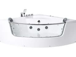 Vasca idromassaggio angolare con LED TAMULA 148 x 66 cm Bianco