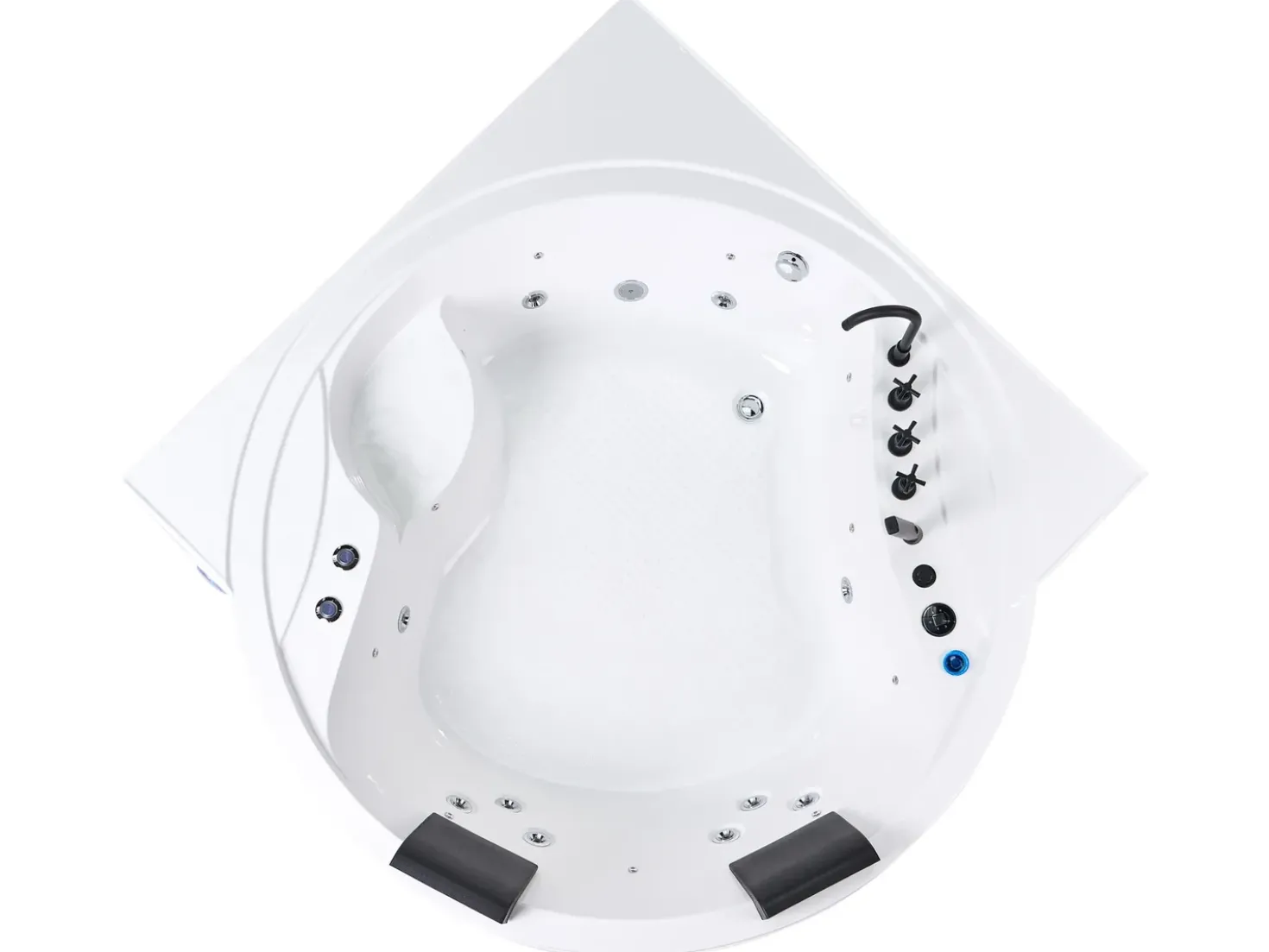 Vasca idromassaggio angolare con LED MANRESA con altoparlante Bluetooth integrato 225 x 160 cm Bianco