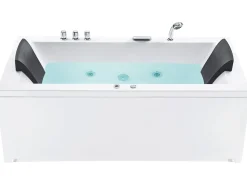 Vasca idromassaggio angolare con LED VARADERO Lato Sinistro 183 x 90 cm Bianco