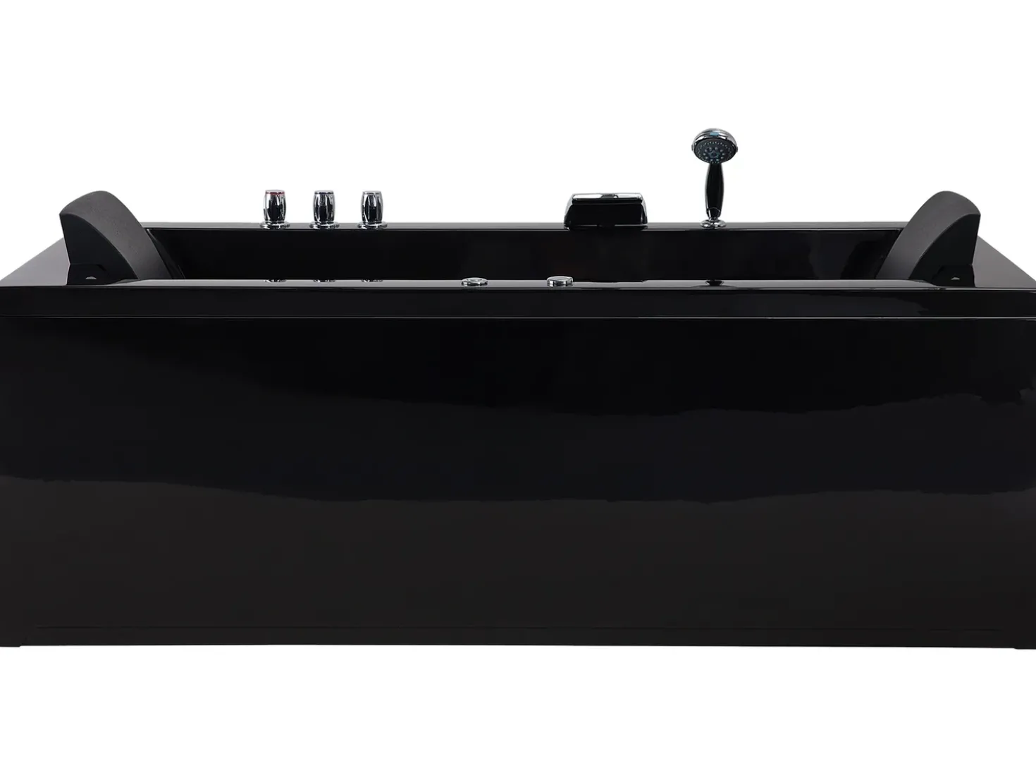 Vasca idromassaggio angolare con LED VARADERO Lato Sinistro 183 x 90 cm Nero