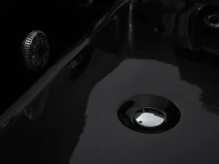 Vasca idromassaggio angolare con LED VARADERO Lato Sinistro 183 x 90 cm Nero