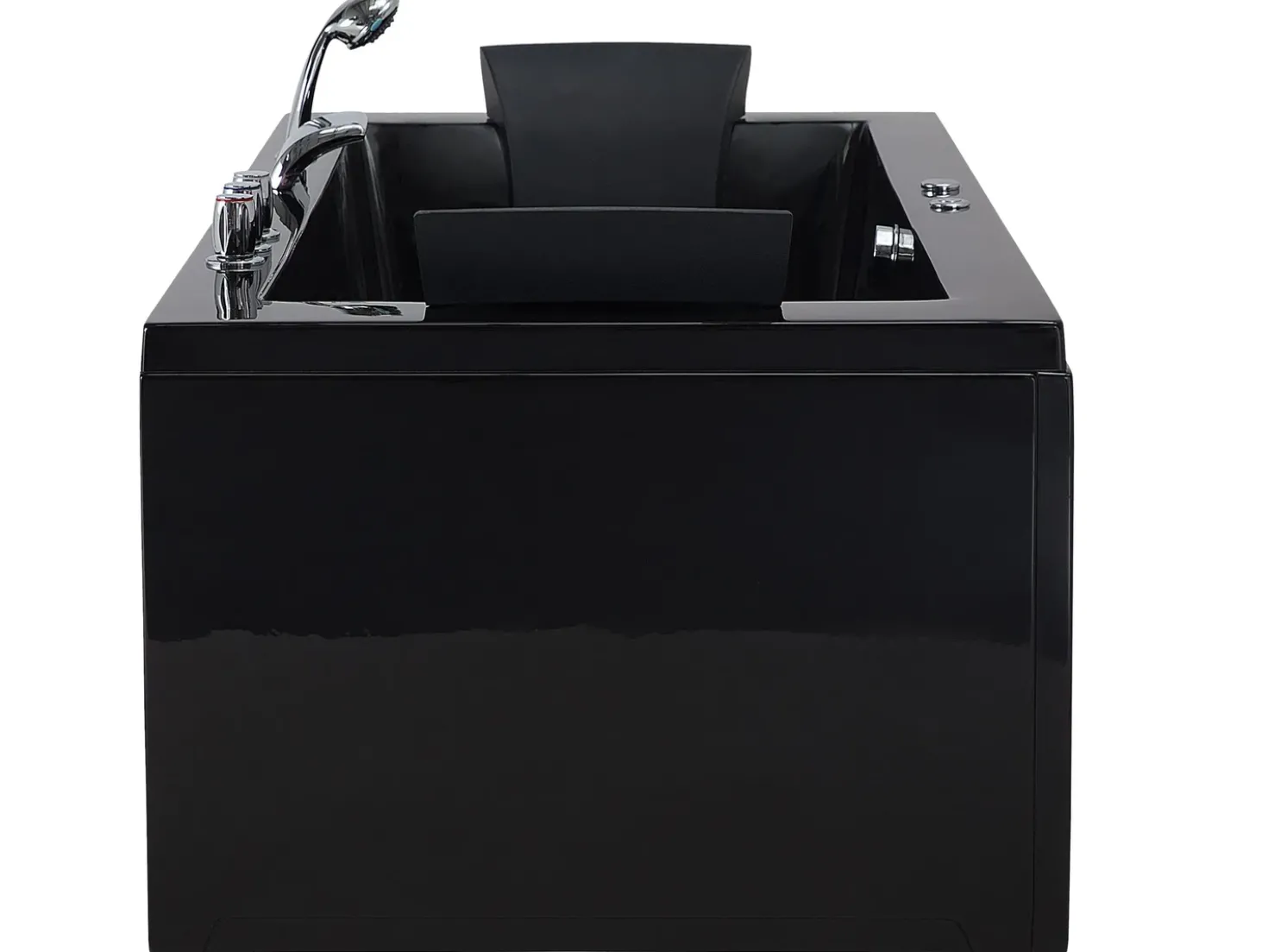 Vasca idromassaggio angolare con LED VARADERO Lato Sinistro 183 x 90 cm Nero
