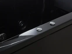Vasca idromassaggio angolare con LED VARADERO Lato Sinistro 183 x 90 cm Nero