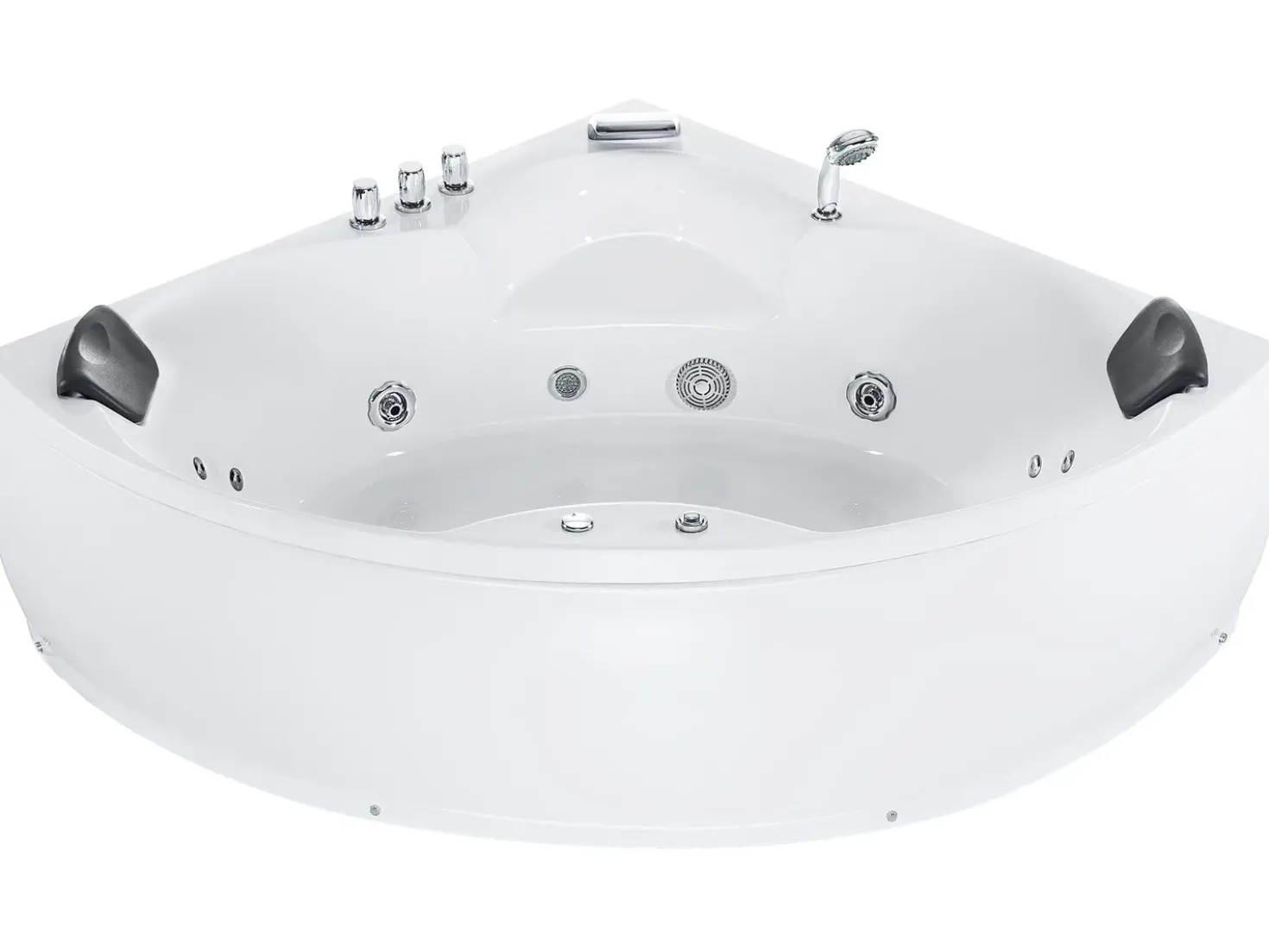 Vasca idromassaggio angolare con LED SENADO 205 x 150 cm Bianco