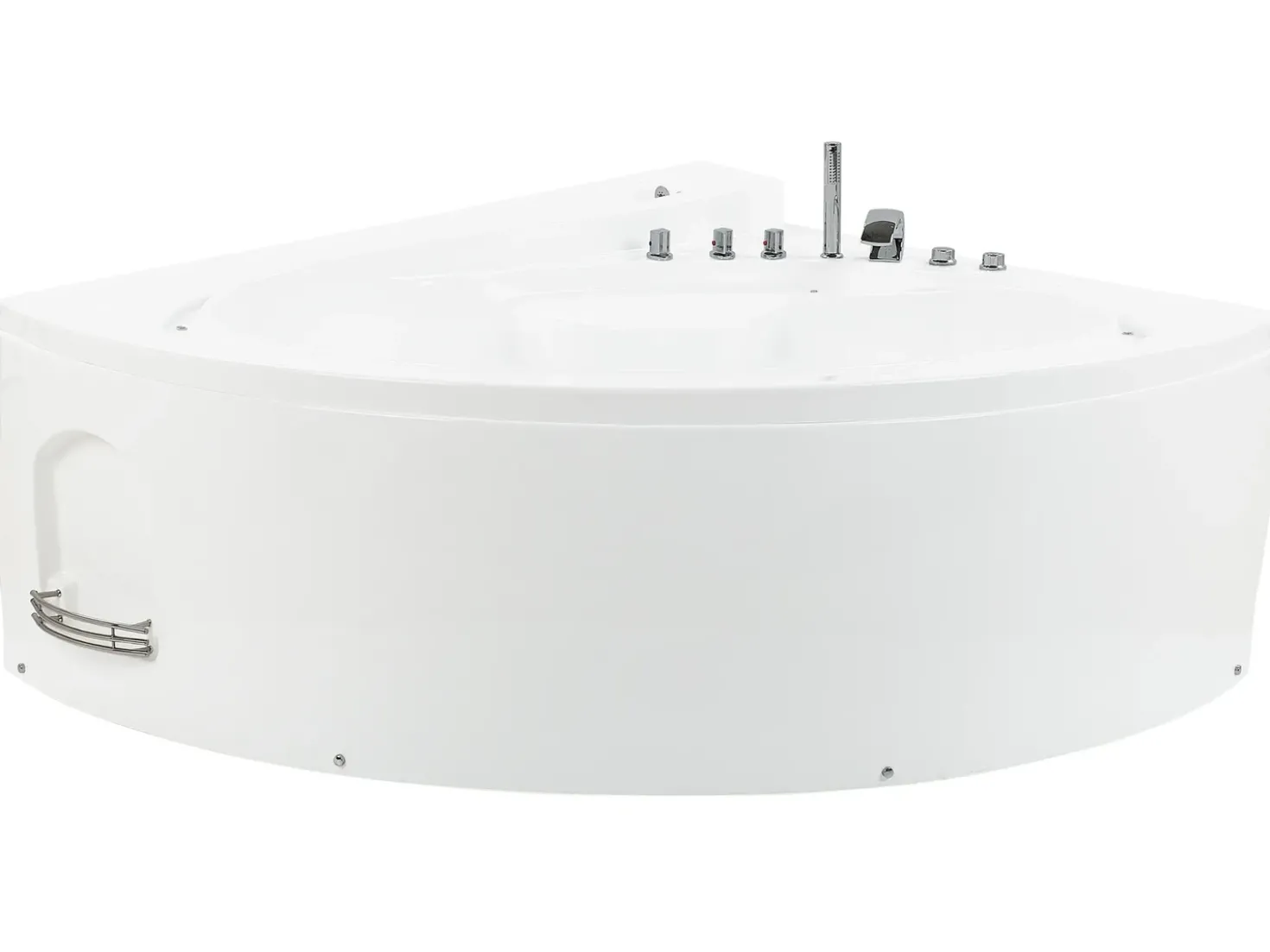 Vasca idromassaggio angolare con LED PELICAN 206 x 165 cm Bianco