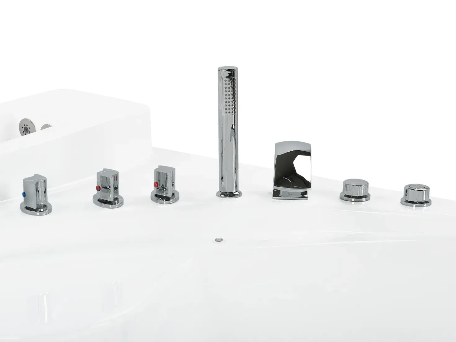Vasca idromassaggio angolare con LED PELICAN 206 x 165 cm Bianco