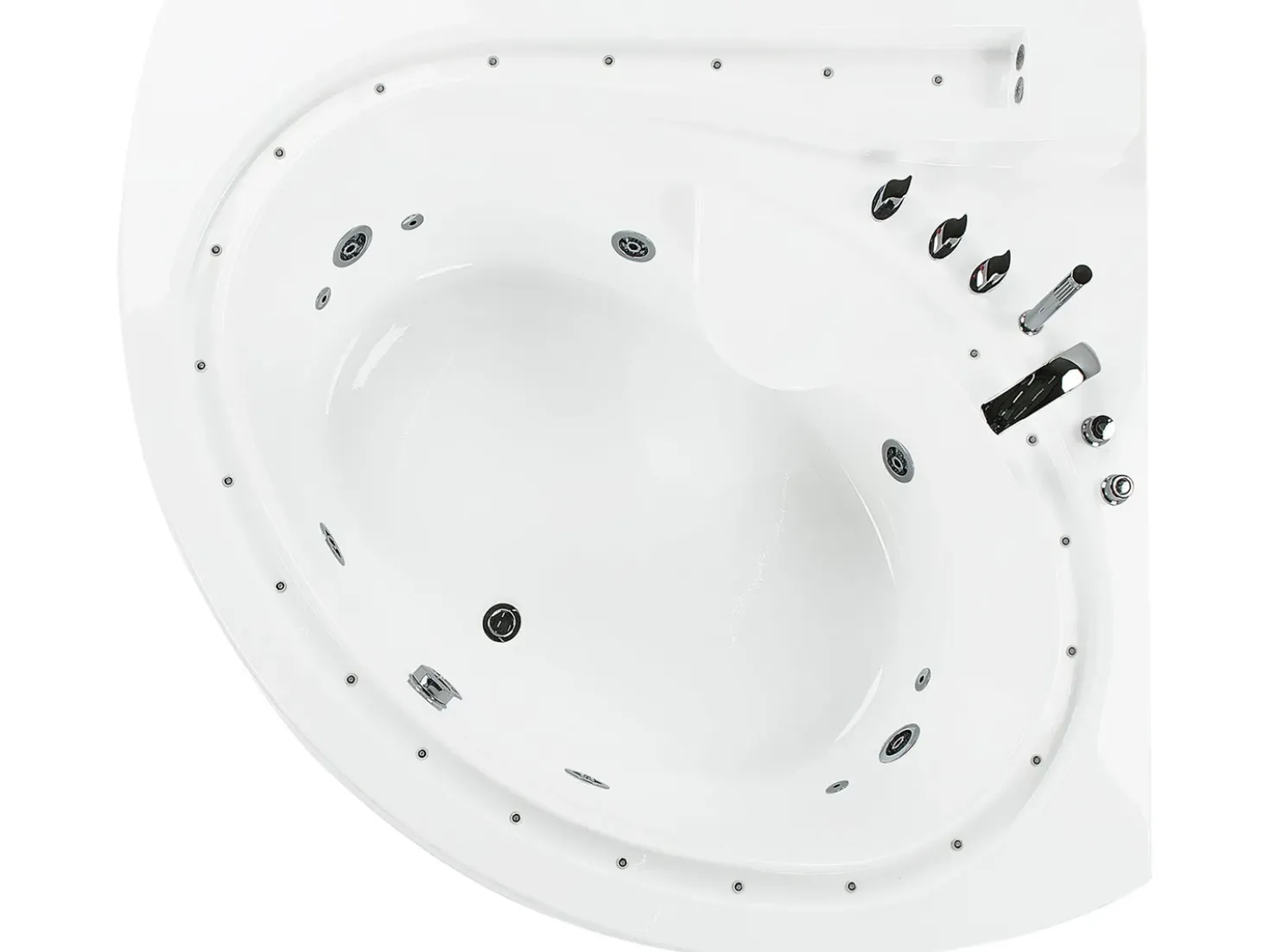 Vasca idromassaggio angolare con LED PELICAN 206 x 165 cm Bianco