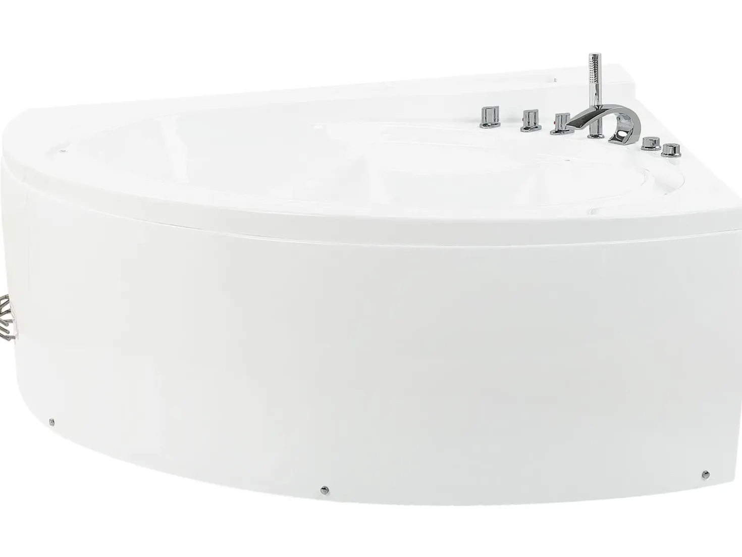 Vasca idromassaggio angolare con LED PELICAN 206 x 165 cm Bianco