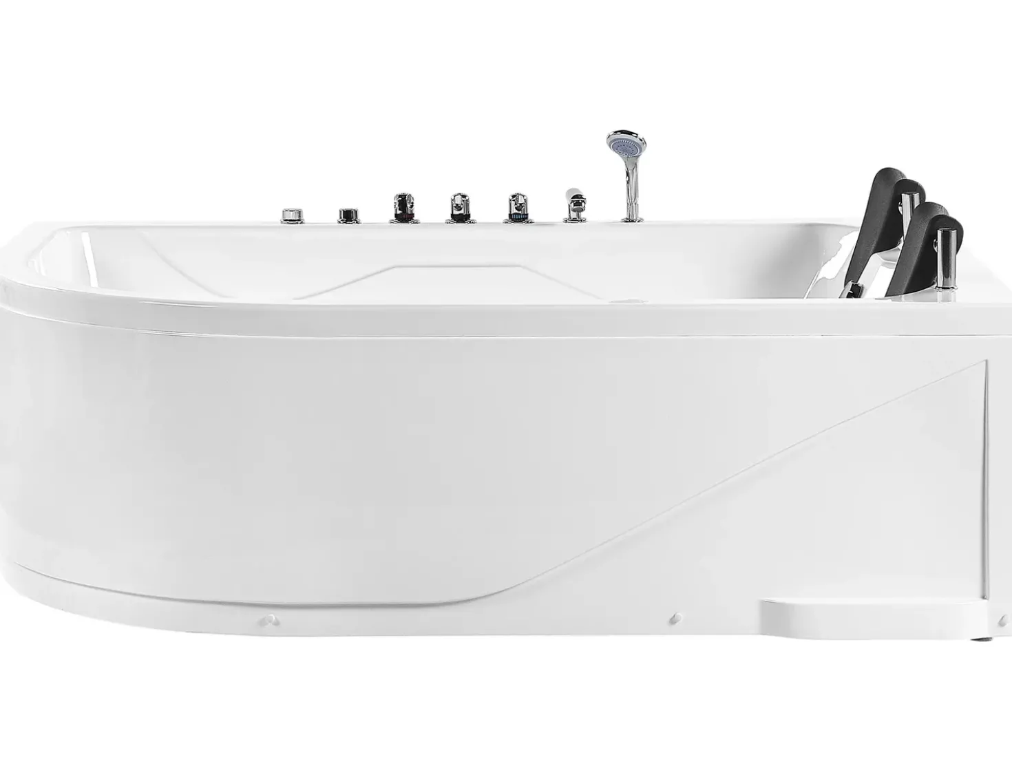 Vasca idromassaggio angolare con LED CALAMA Lato Sinistro 180 x 120 cm Bianco