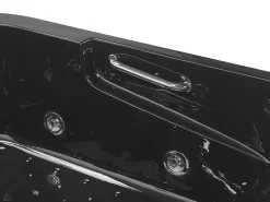 Vasca idromassaggio angolare con LED BAYAMO Lato destro 170 x 120 cm Nero