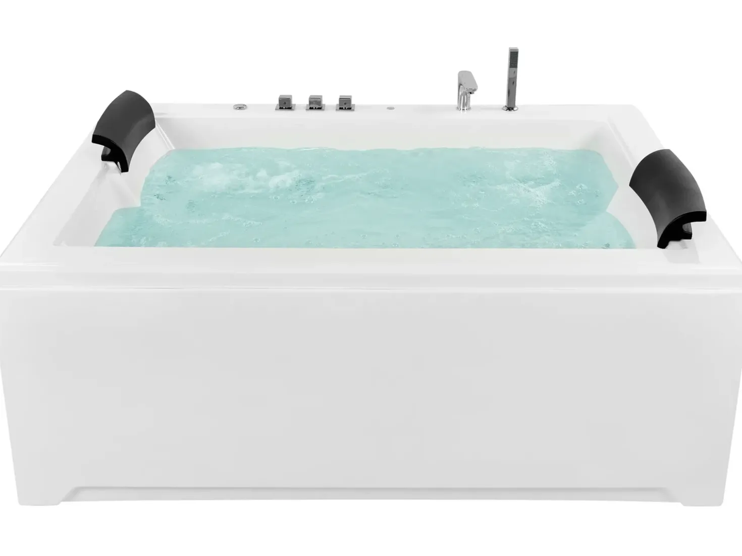 Vasca idromassaggio angolare con LED SALAMANCA 183 x 142 cm Bianco