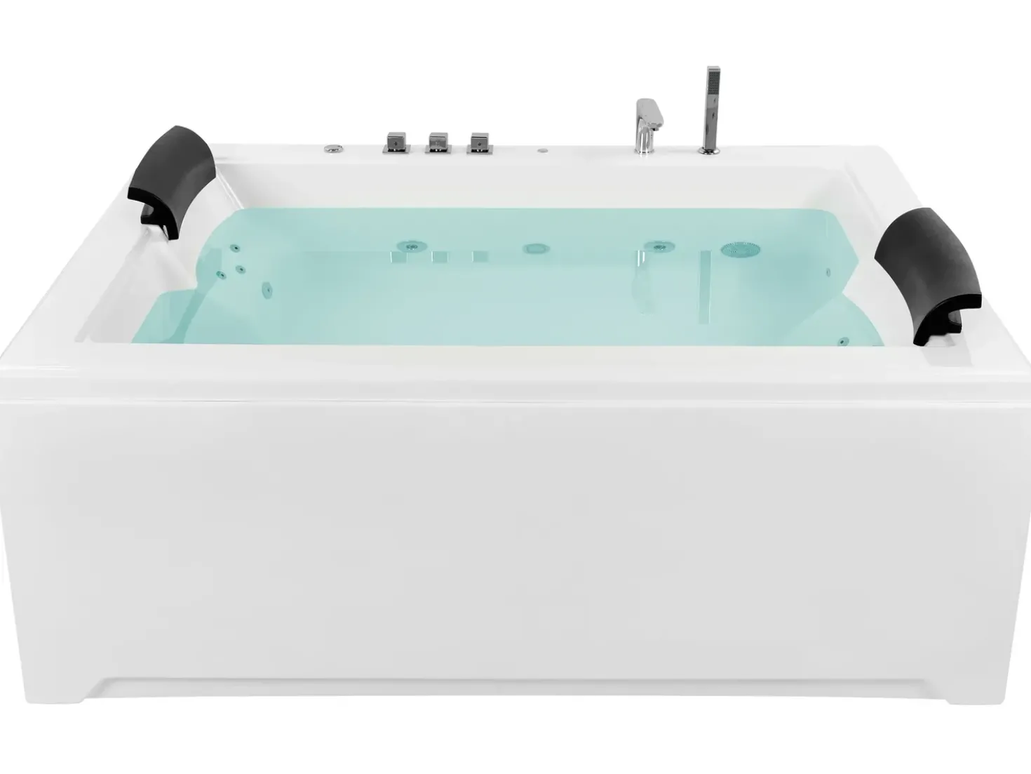 Vasca idromassaggio angolare con LED SALAMANCA 183 x 142 cm Bianco