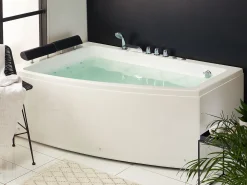 Vasca idromassaggio angolare con LED SERRANA Lato destro 182 x 121 cm Bianco