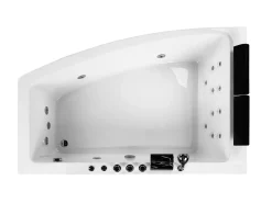 Vasca idromassaggio angolare con LED SERRANA Lato destro 182 x 121 cm Bianco