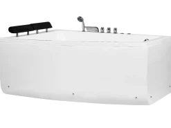 Vasca idromassaggio angolare con LED SERRANA Lato destro 182 x 121 cm Bianco